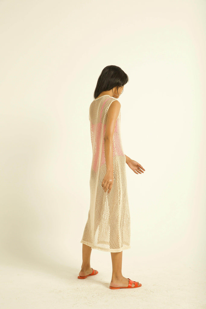 NATURAL MESH SWIM COVER-UP - dash and dot dash and dot