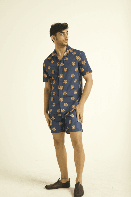 TIGER HEAD SWIM SHORTS - dash and dot dash and dot