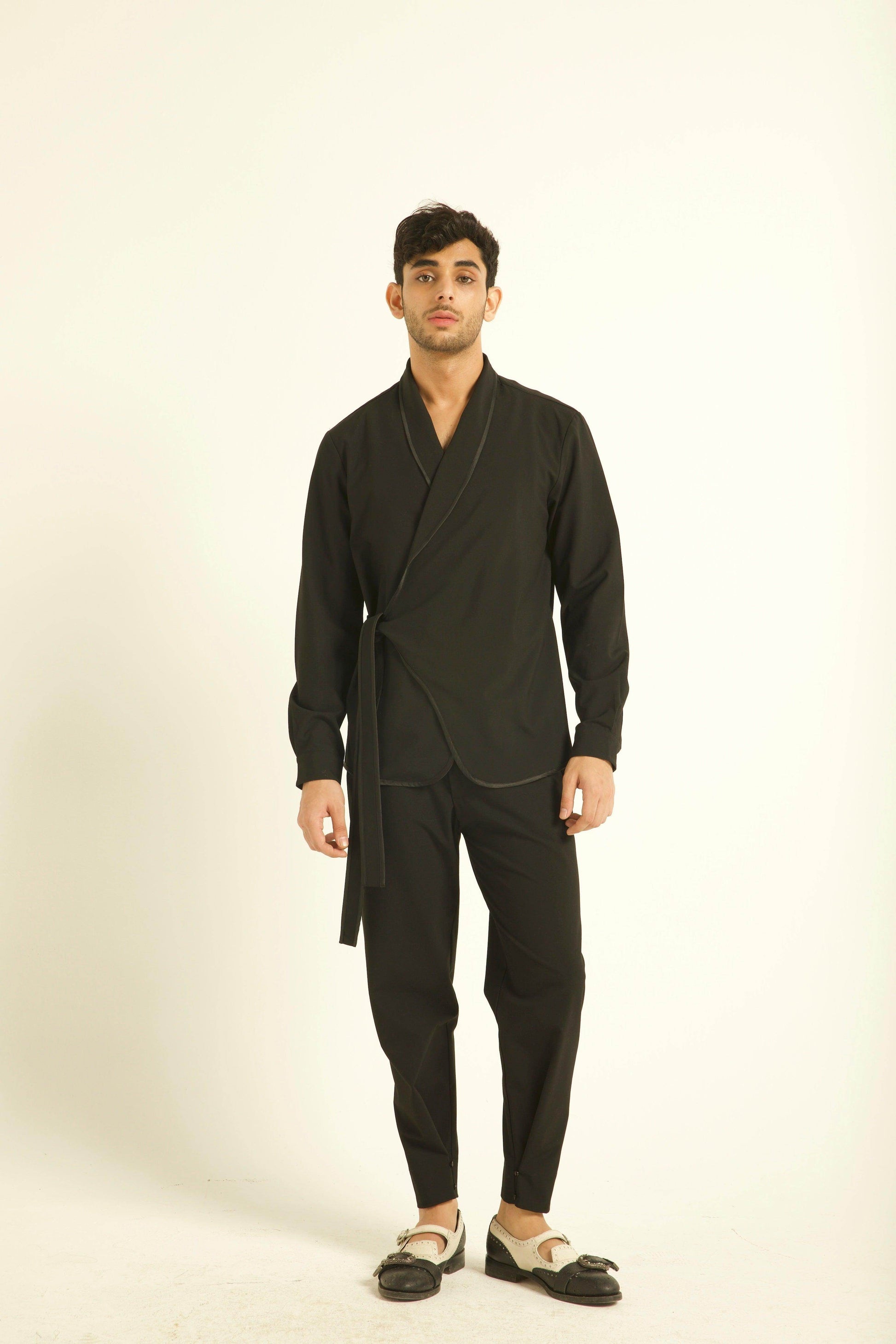 SIDE TIE SHIRT JACKET - dash and dot