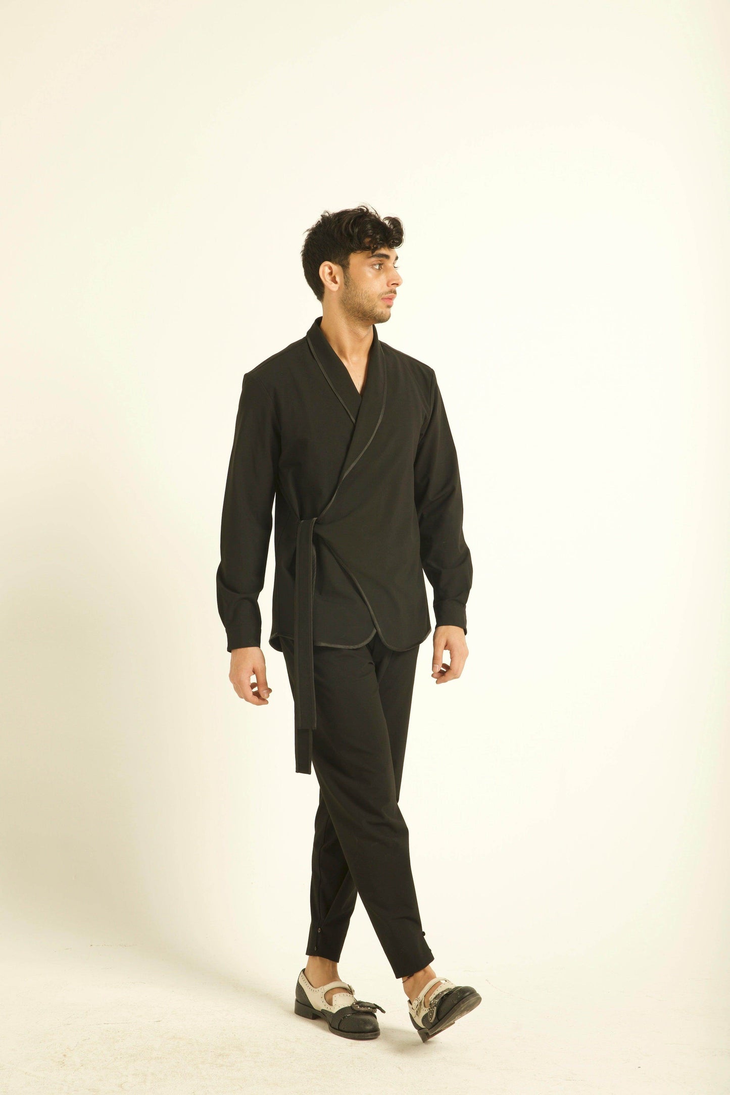 SIDE TIE SHIRT JACKET - dash and dot