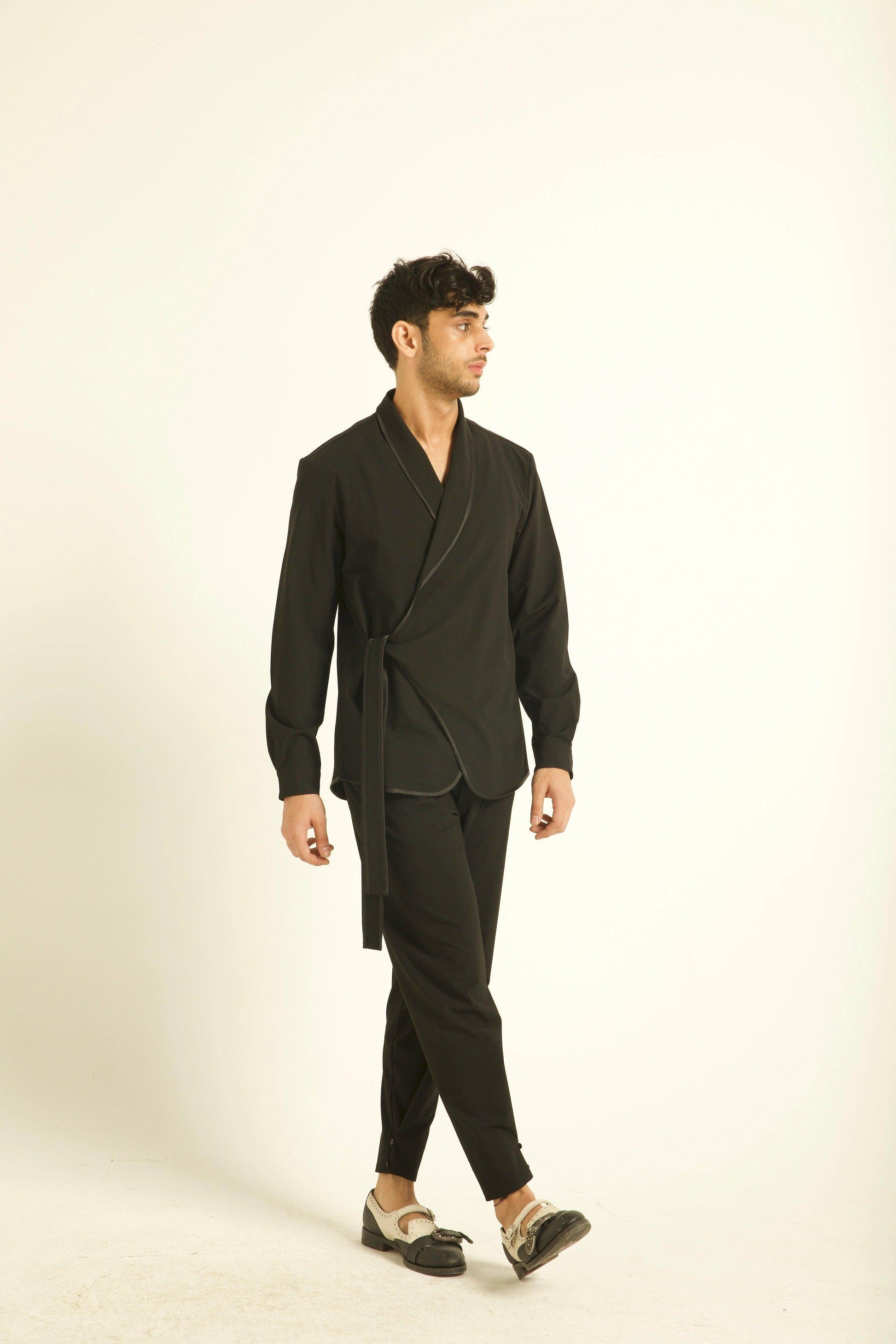 SIDE TIE SHIRT JACKET - dash and dot