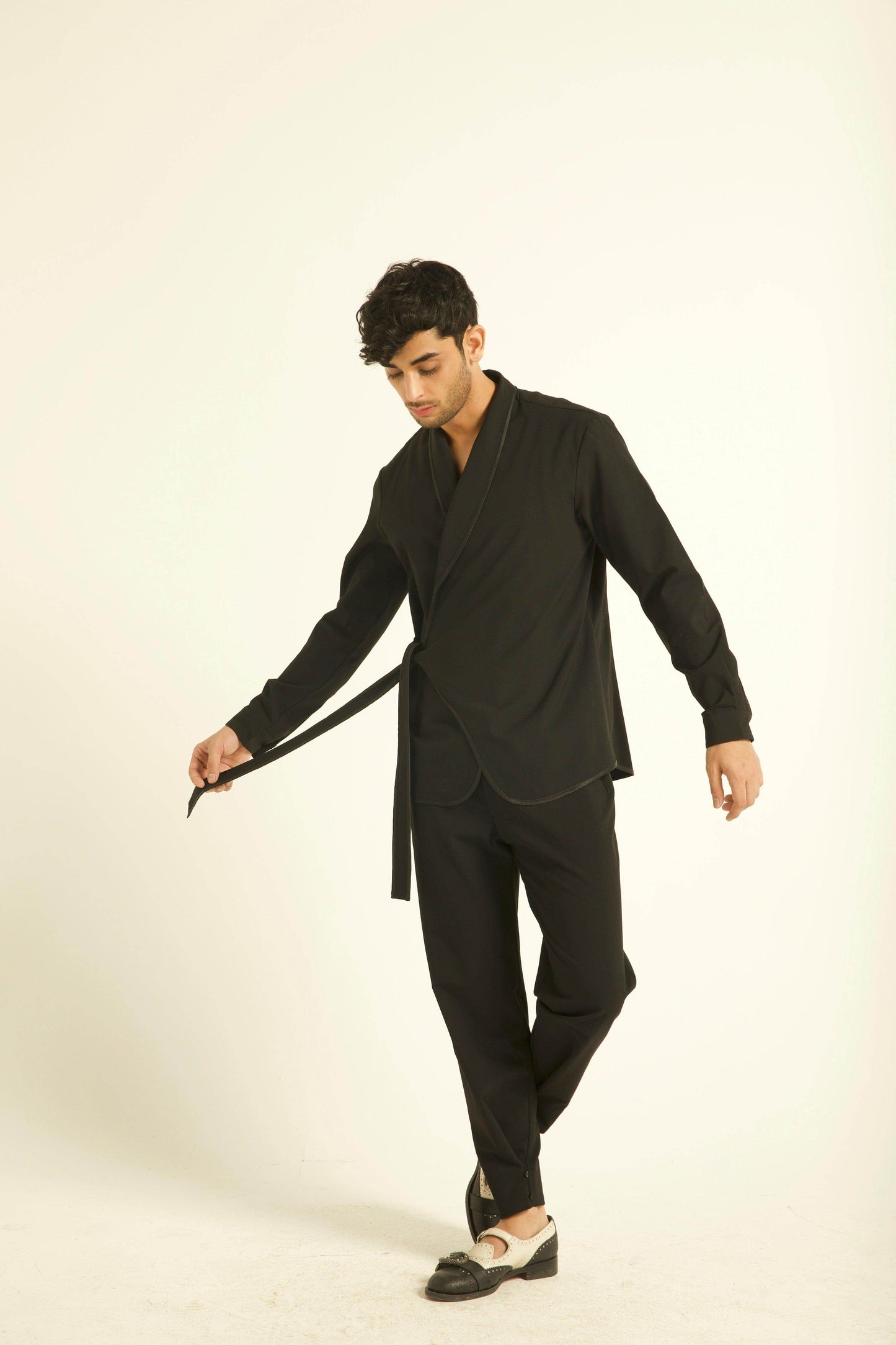 SIDE TIE SHIRT JACKET - dash and dot