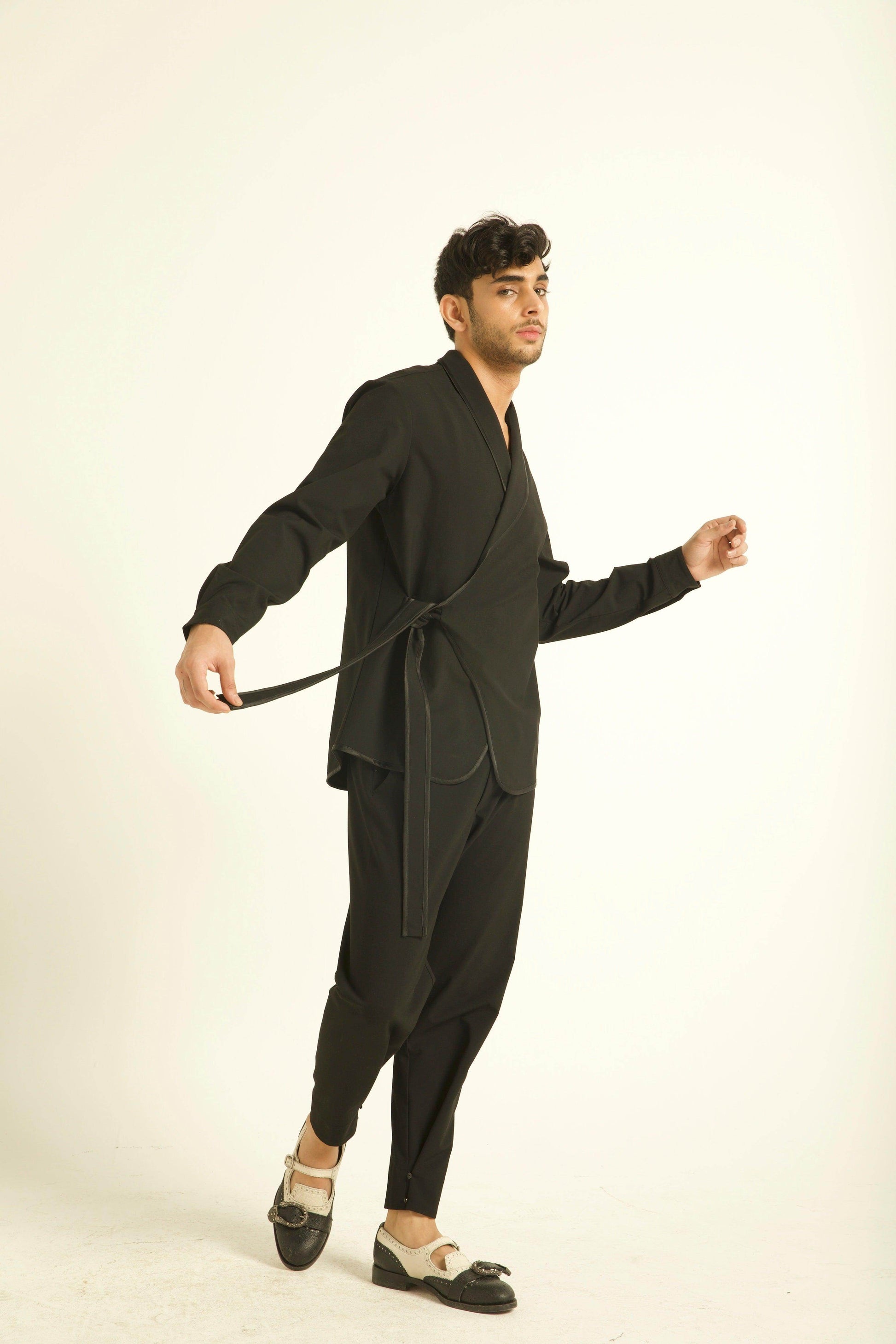 SIDE TIE SHIRT JACKET - dash and dot