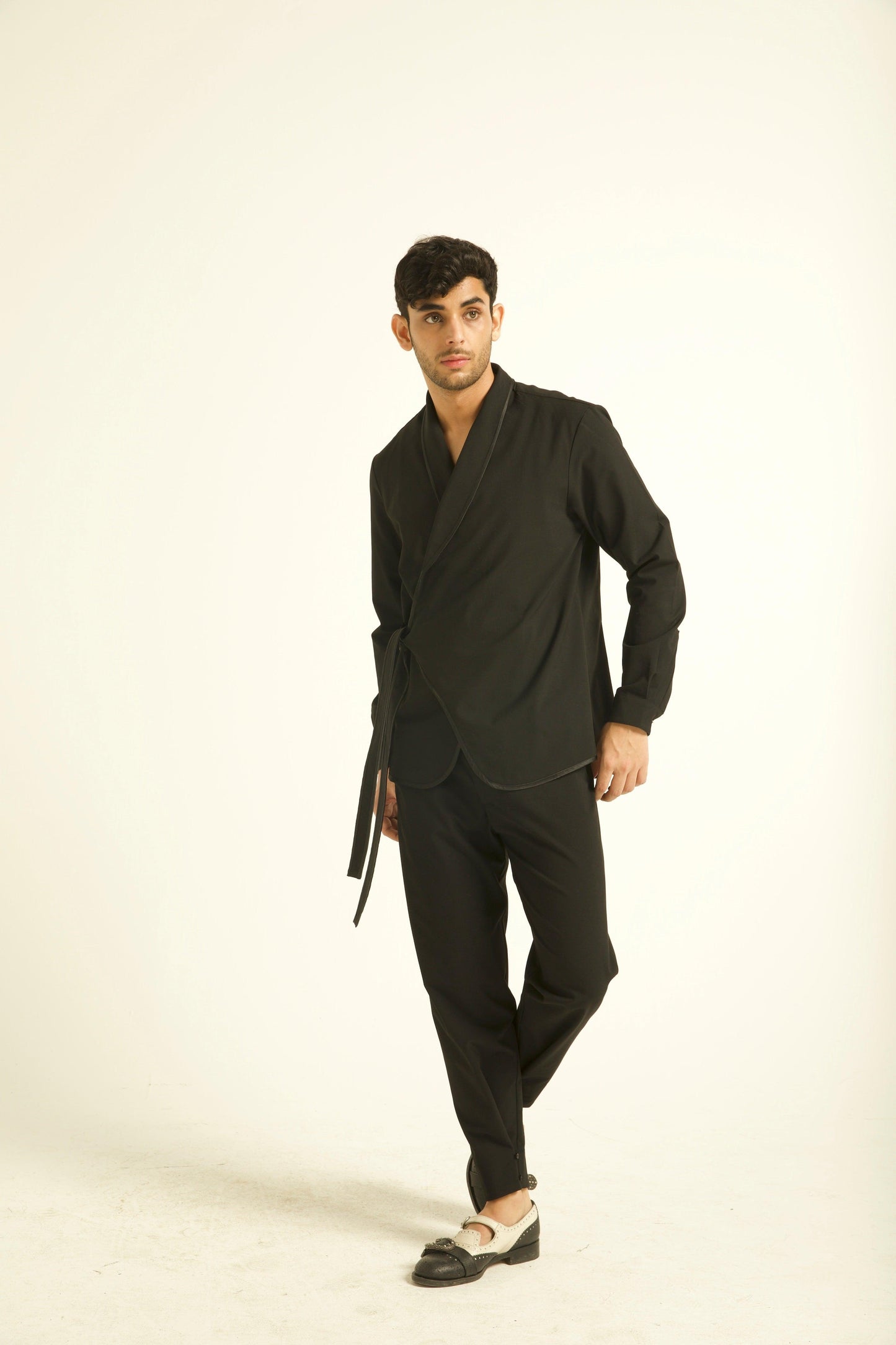 SIDE TIE SHIRT JACKET - dash and dot