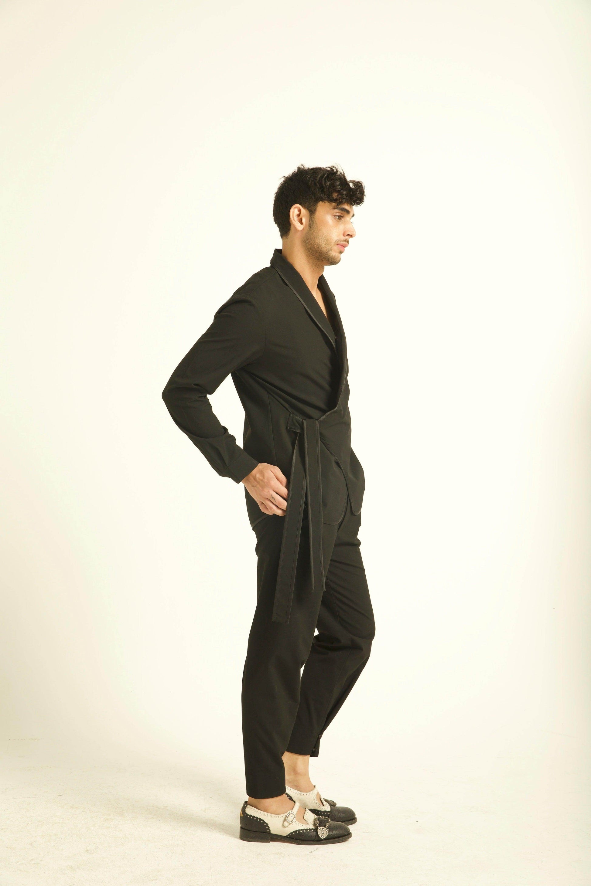 SIDE TIE SHIRT JACKET - dash and dot