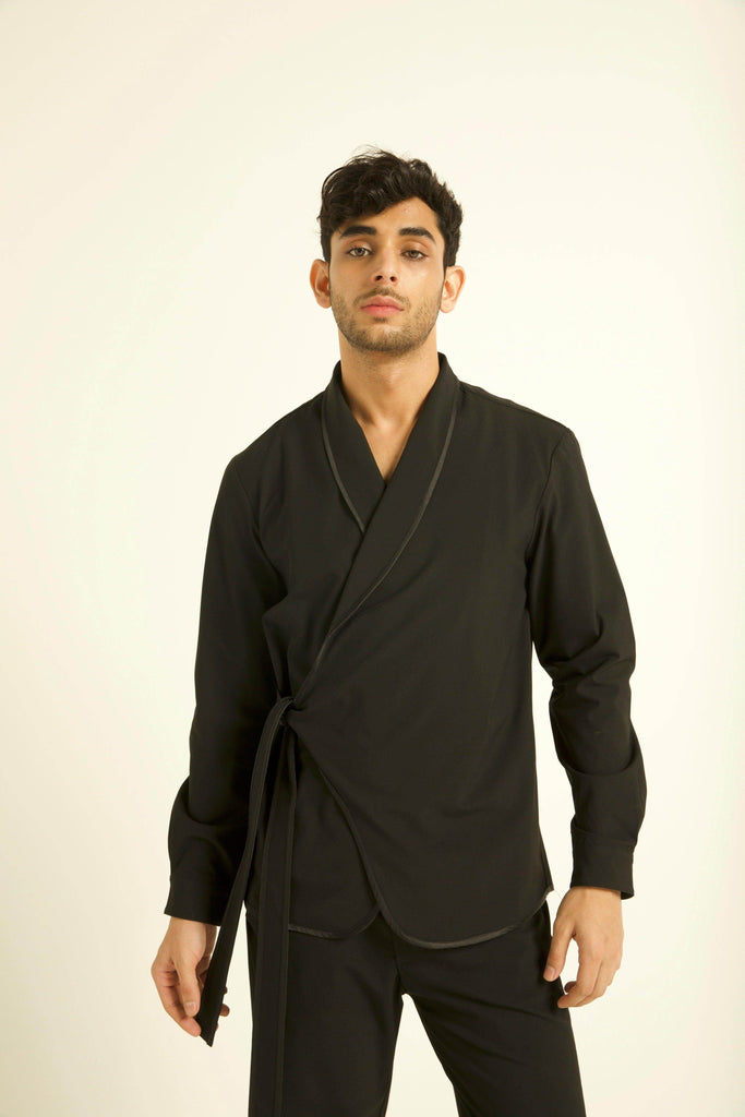 SIDE TIE SHIRT JACKET - dash and dot dash and dot