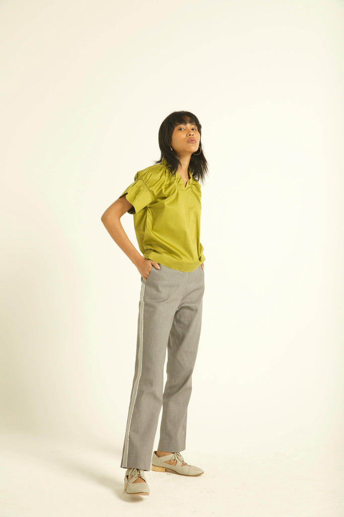 TUXEDO STRIPE DENIM PANT - dash and dot dash and dot