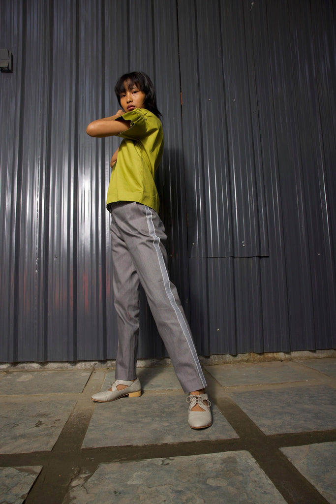 TUXEDO STRIPE DENIM PANT - dash and dot dash and dot