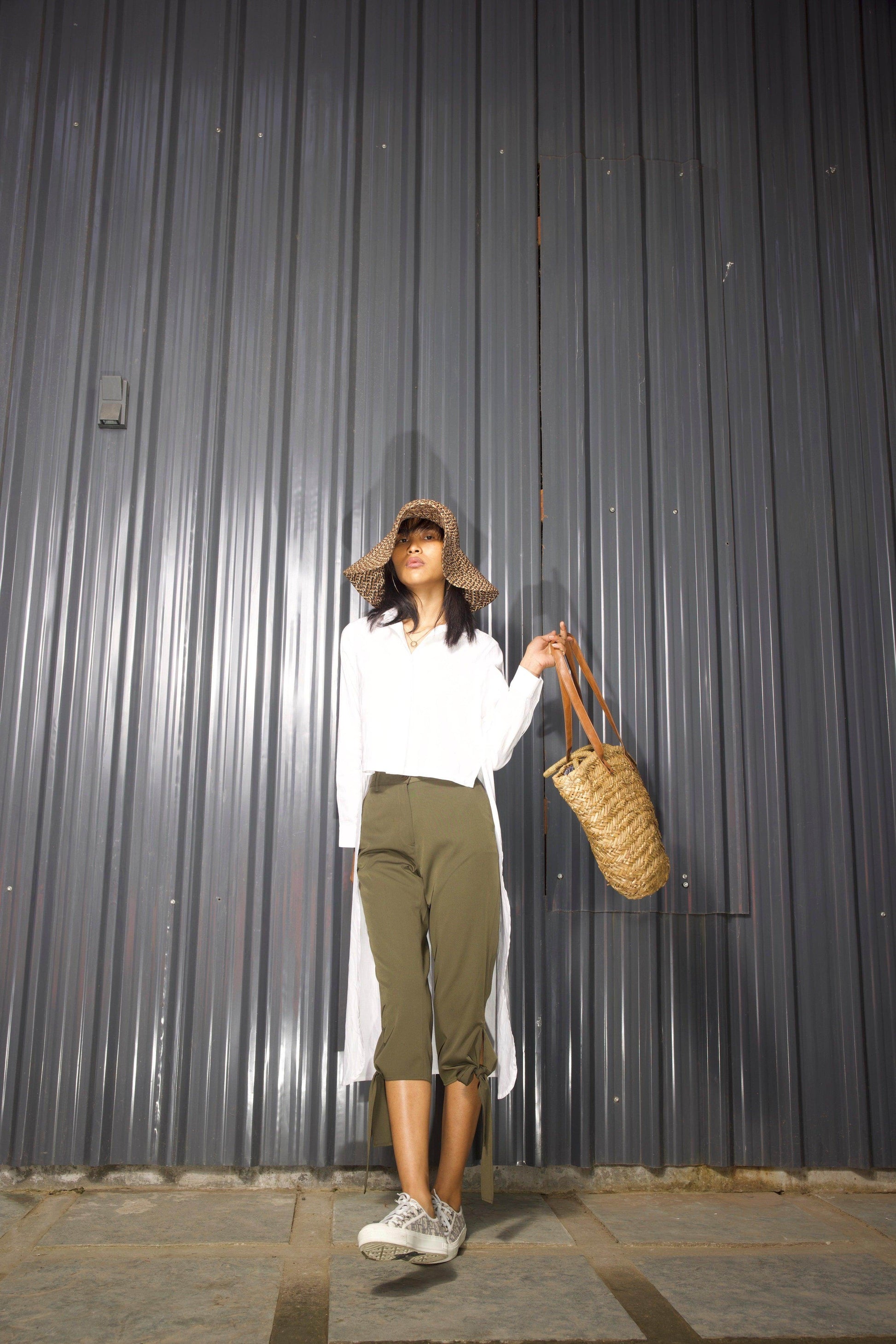 TIE-UP CROP PANT - dash and dot