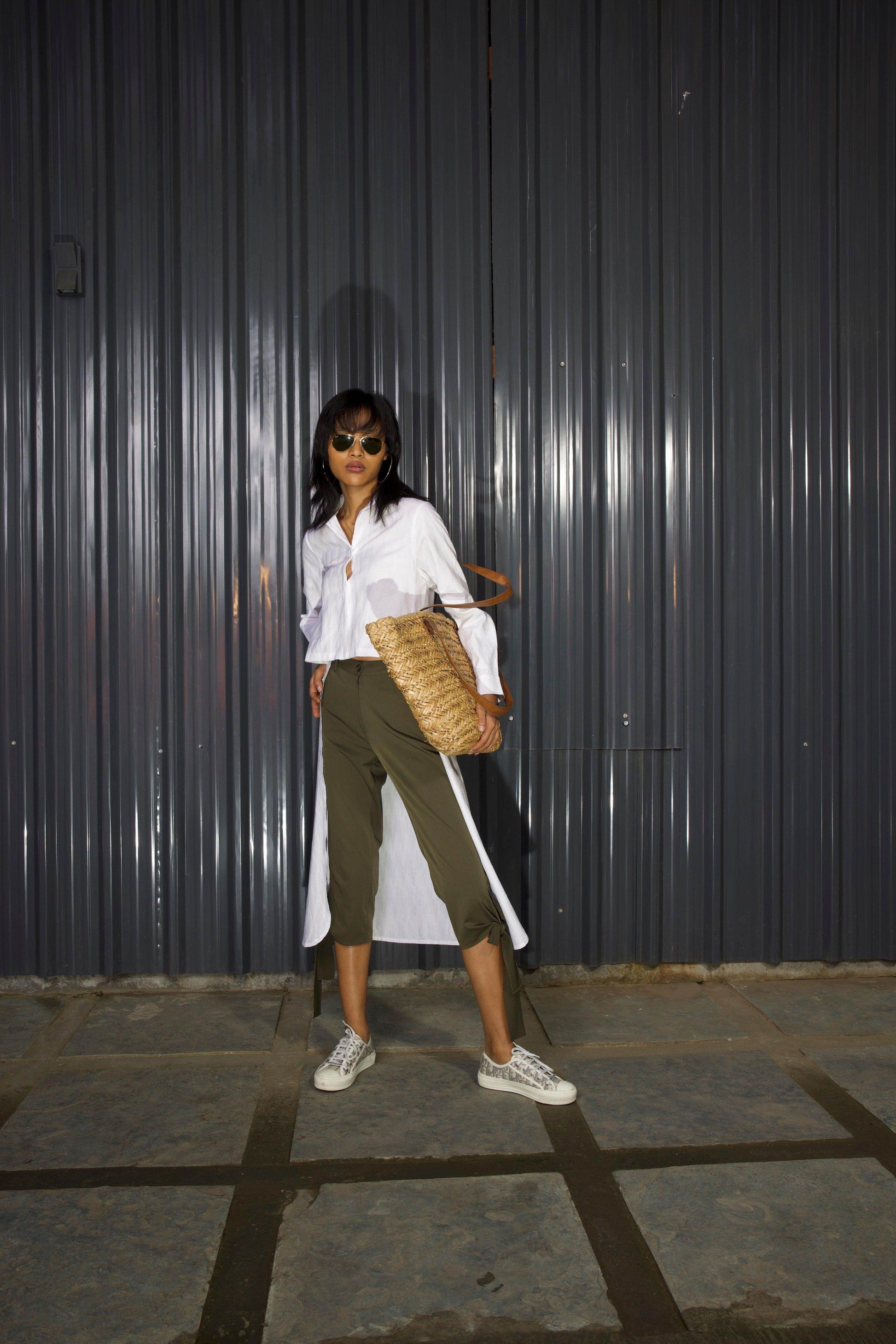 TIE-UP CROP PANT - dash and dot