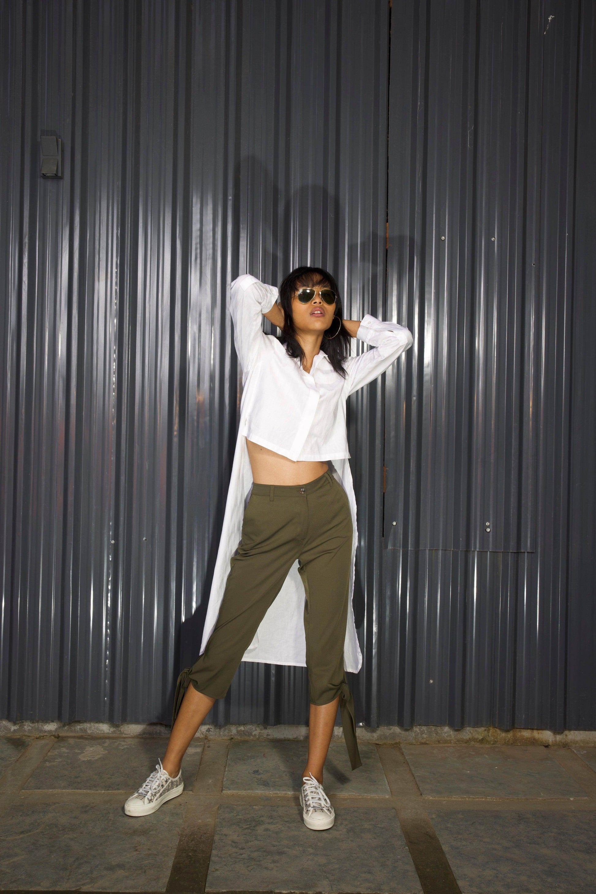 TIE-UP CROP PANT - dash and dot