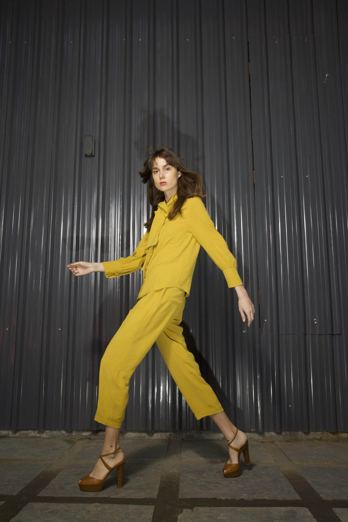 MUSTARD TAPERED PANT - dash and dot dash and dot
