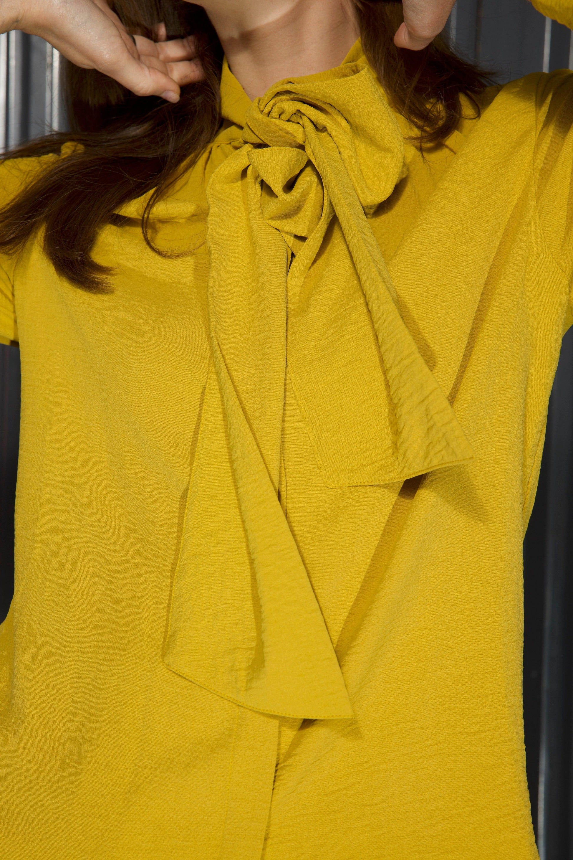 MUSTARD BOW TOP - dash and dot