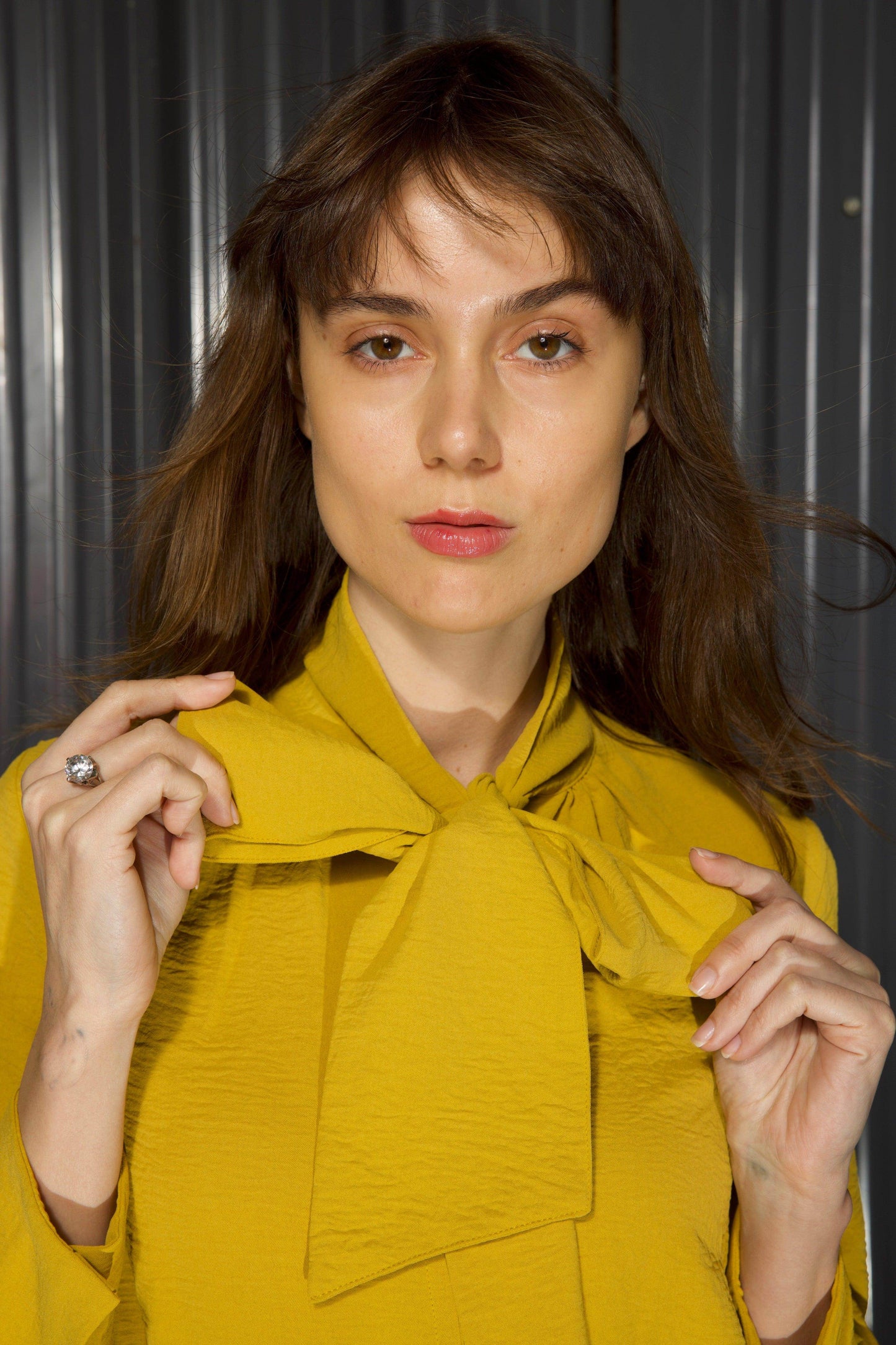 MUSTARD BOW TOP - dash and dot