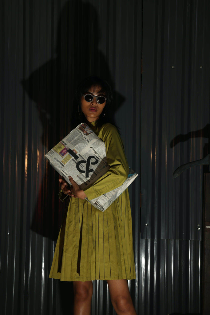 ACCORDION PLEAT SHIRT DRESS - dash and dot dash and dot