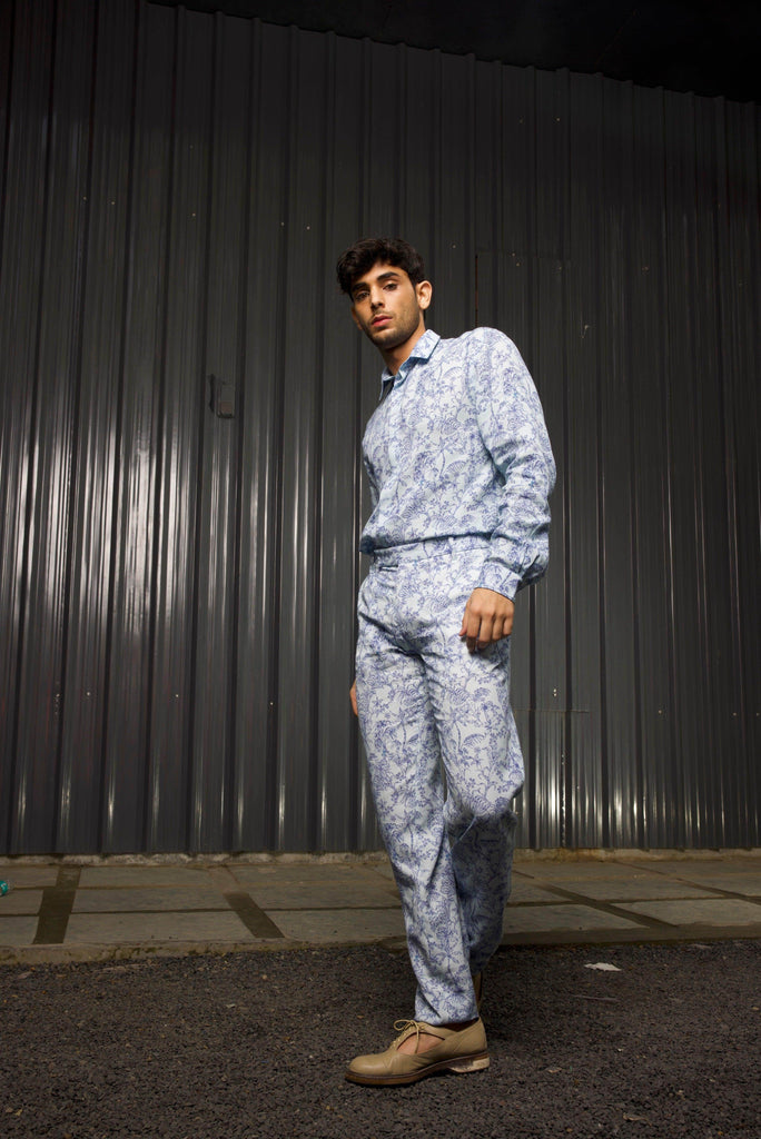 TONAL BLUE PRINTED SHIRT - dash and dot dash and dot