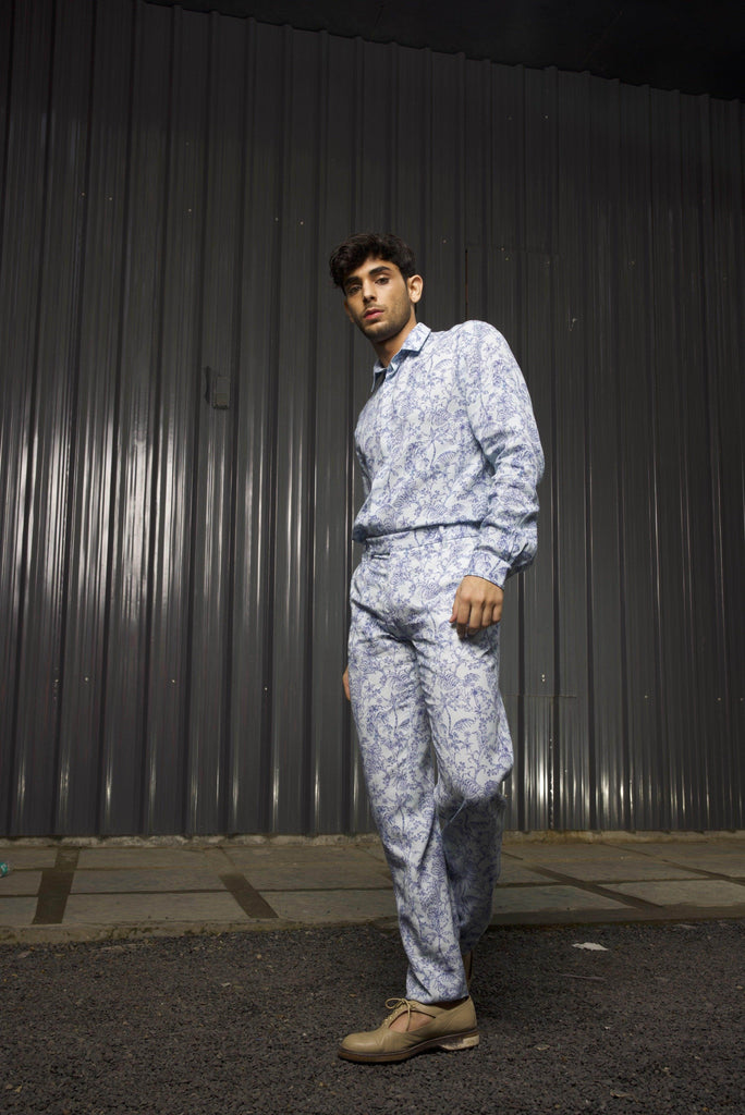 TONAL BLUE PRINTED PANT - dash and dot dash and dot