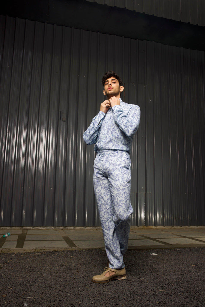 TONAL BLUE PRINTED SHIRT - dash and dot dash and dot