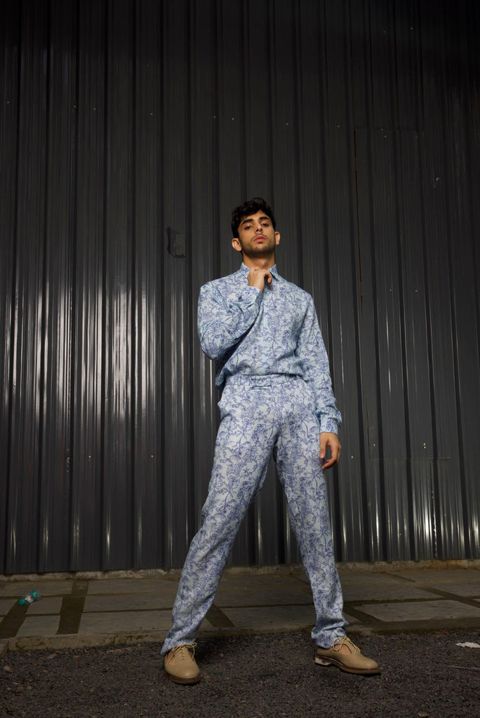 TONAL BLUE PRINTED SHIRT - dash and dot dash and dot