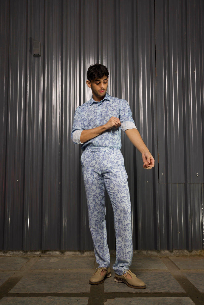 TONAL BLUE PRINTED SHIRT - dash and dot dash and dot