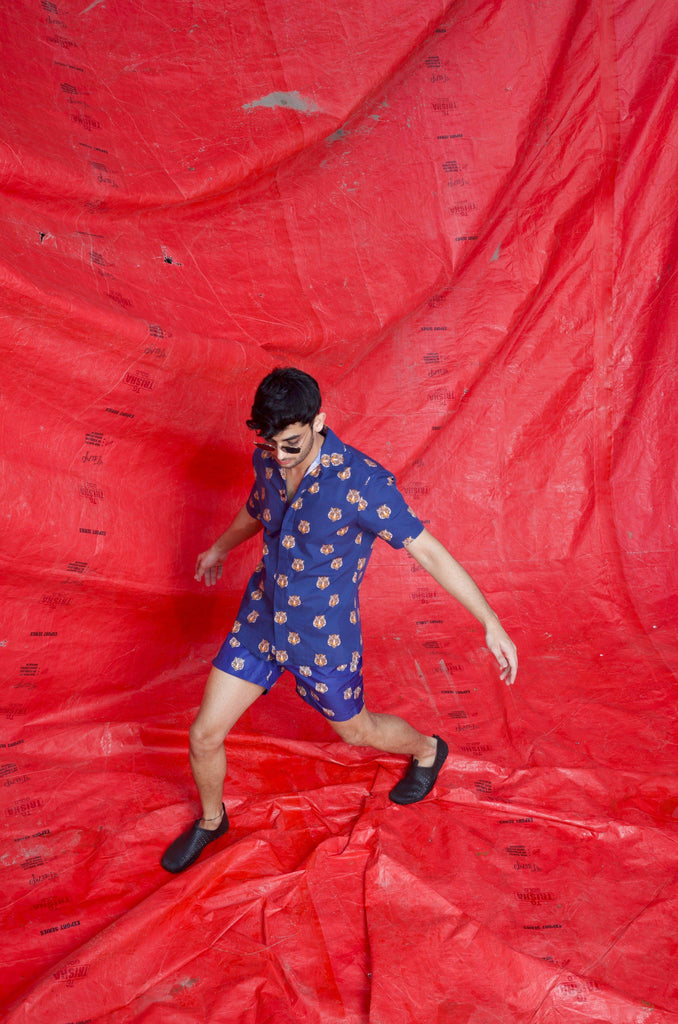 TIGER HEAD SWIM SHORTS - dash and dot dash and dot