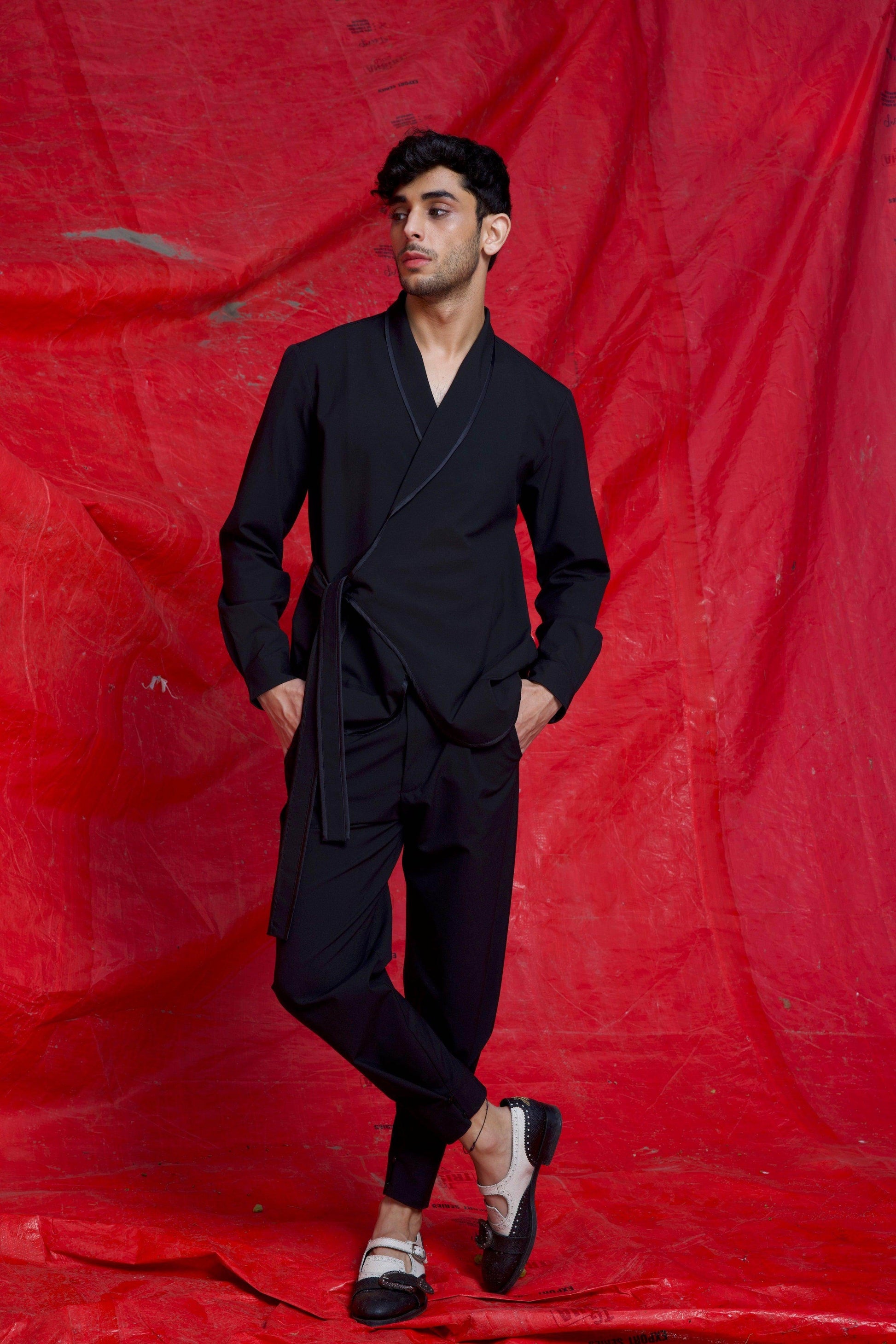 SIDE TIE SHIRT JACKET - dash and dot