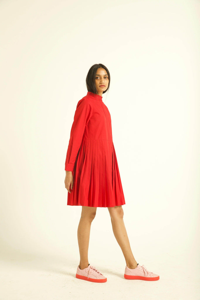 ACCORDION PLEAT SHIRT DRESS - dash and dot dash and dot