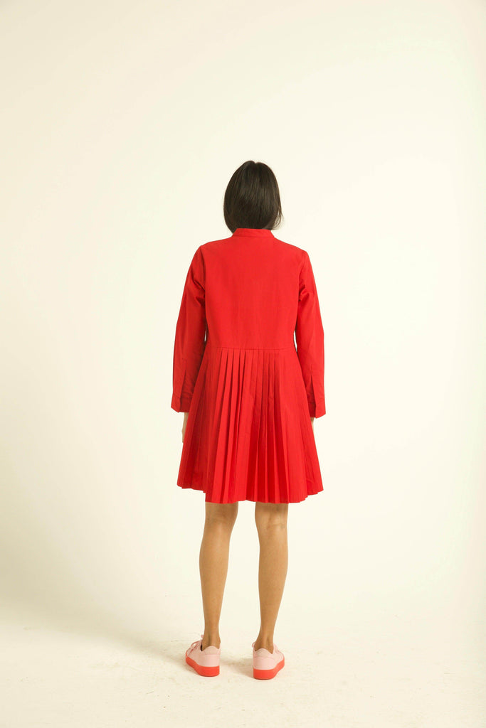 ACCORDION PLEAT SHIRT DRESS - dash and dot dash and dot