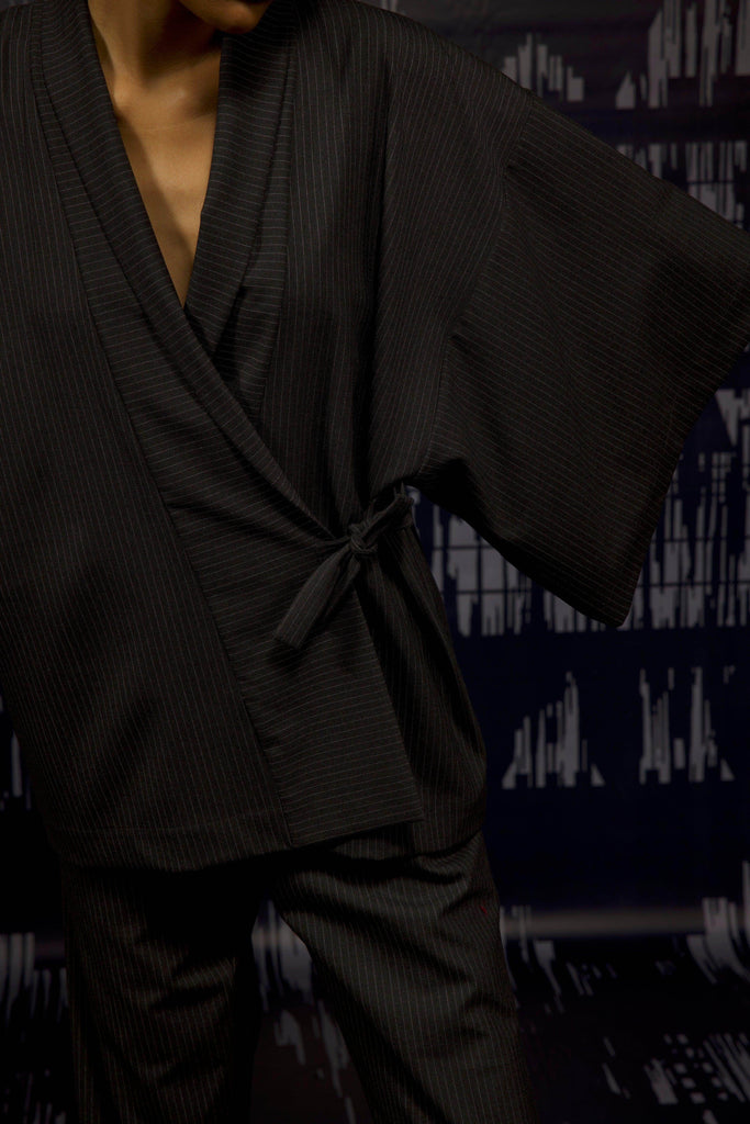 PINSTRIPE KIMONO - dash and dot dash and dot