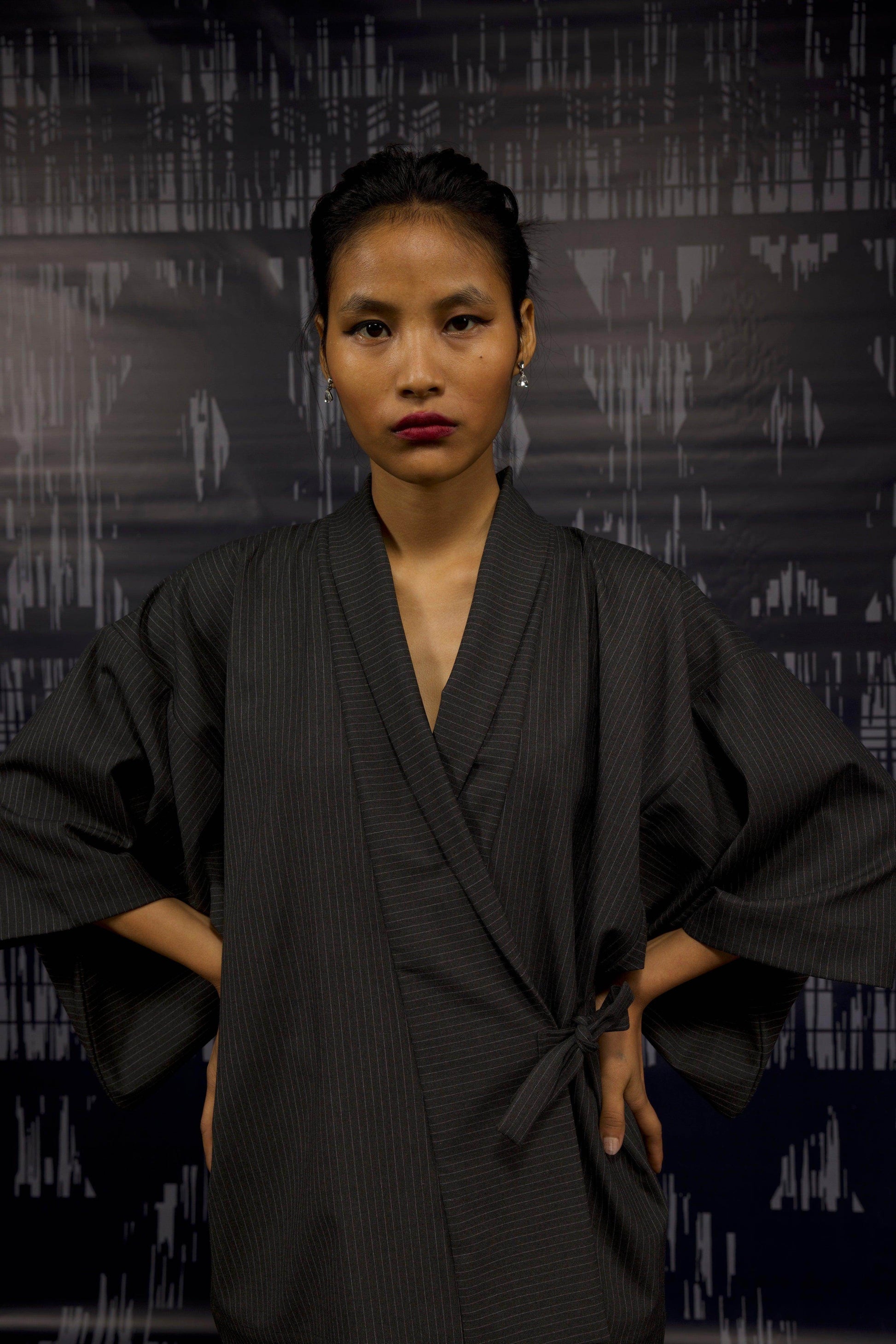 PINSTRIPE KIMONO - dash and dot