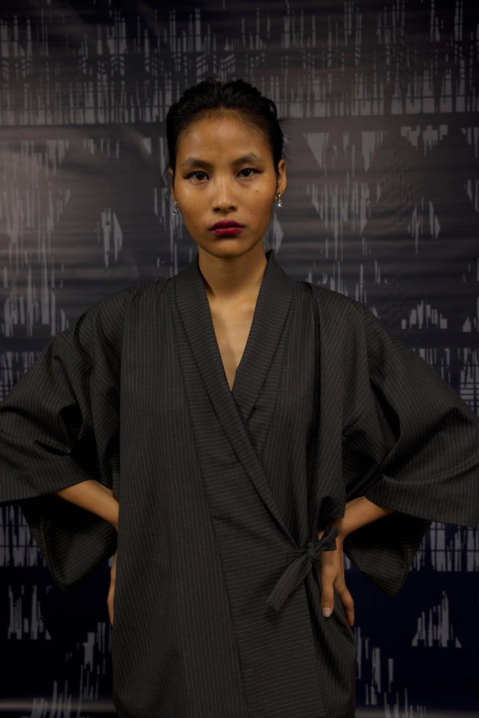 PINSTRIPE KIMONO - dash and dot dash and dot