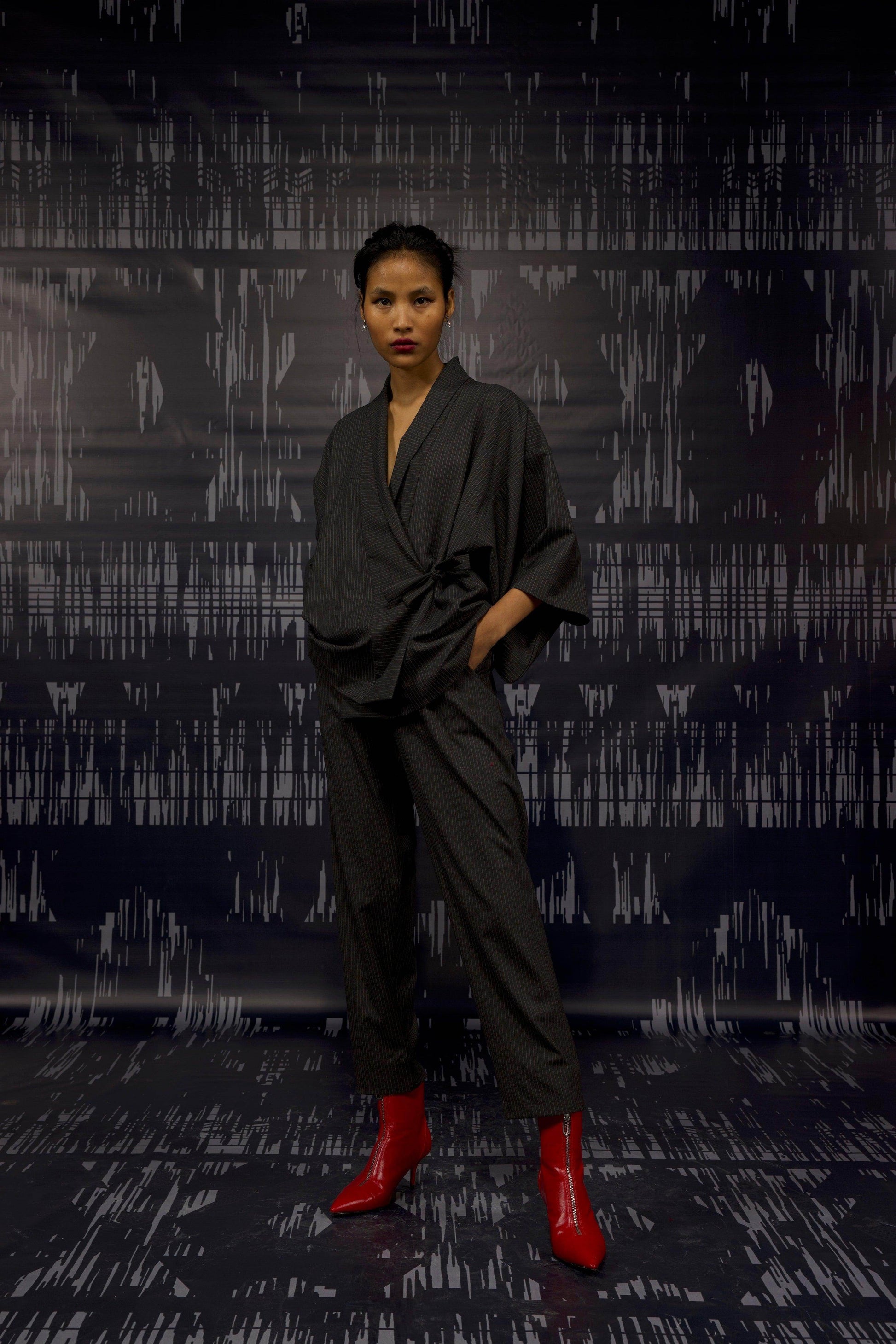 PINSTRIPE KIMONO - dash and dot
