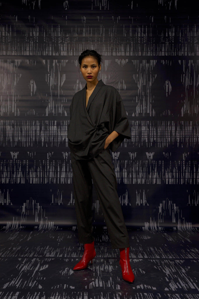 PINSTRIPE KIMONO - dash and dot dash and dot