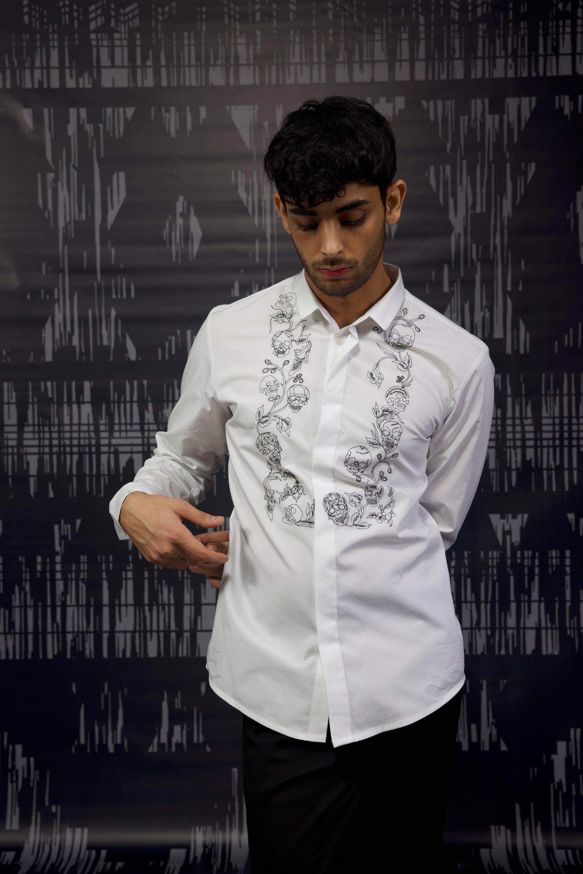 EMBROIDERED BIB SHIRT - dash and dot