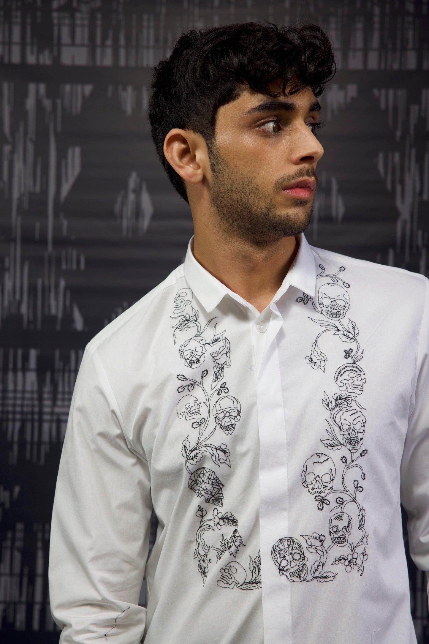 EMBROIDERED BIB SHIRT - dash and dot