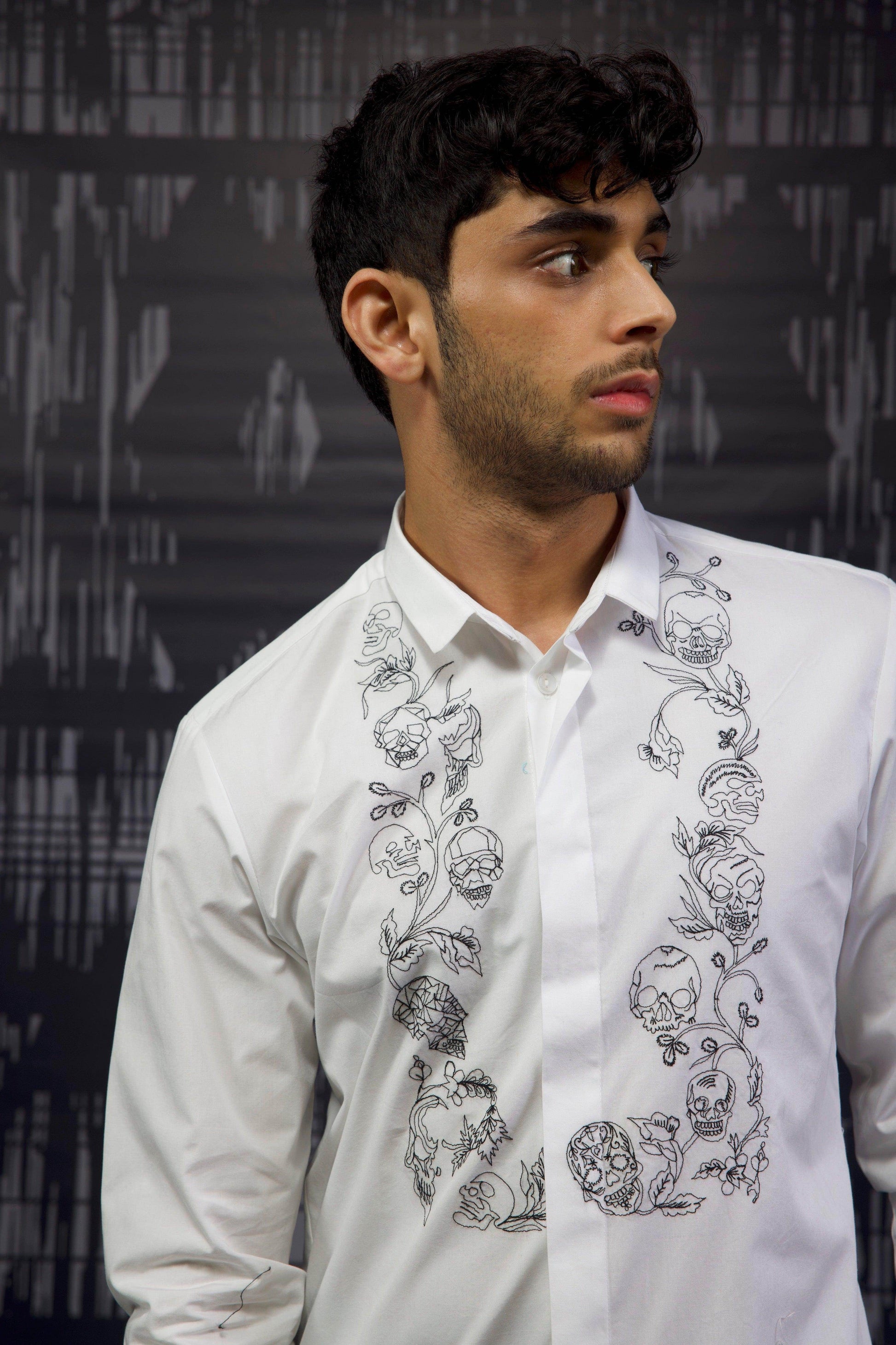 EMBROIDERED BIB SHIRT - dash and dot