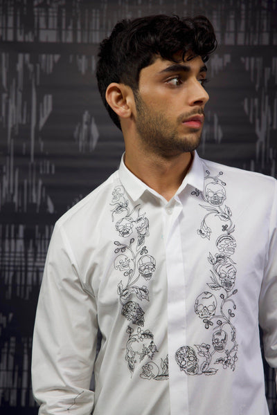 EMBROIDERED BIB SHIRT - dash and dot