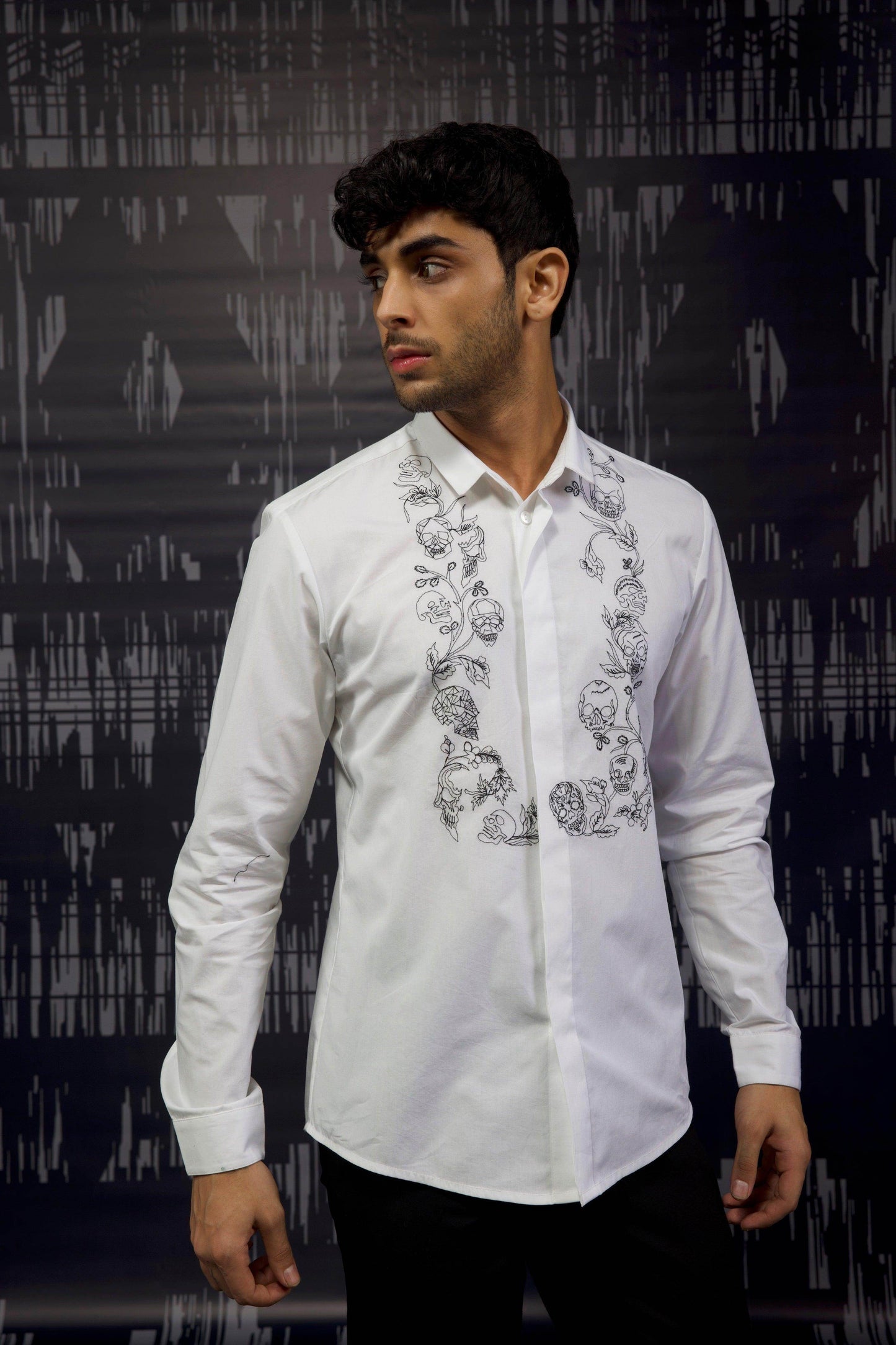 EMBROIDERED BIB SHIRT - dash and dot