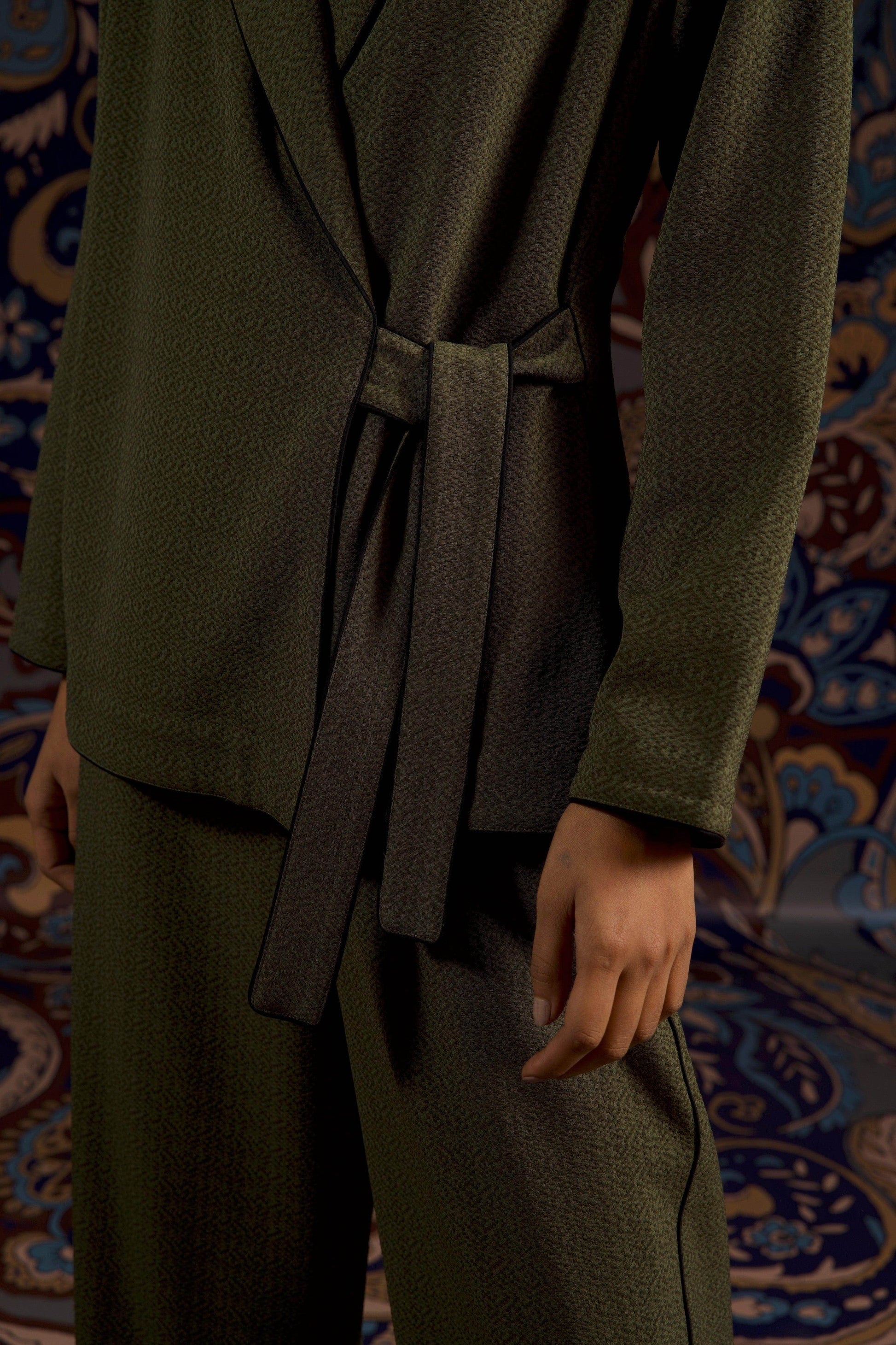 OLIVE GREEN SIDE TIE TOP - dash and dot
