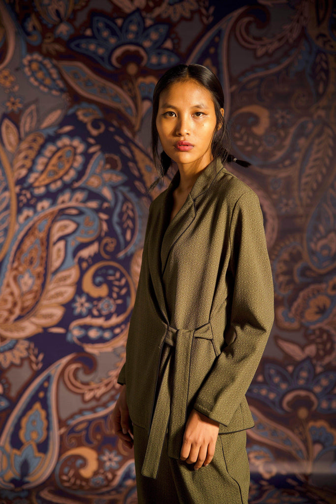 OLIVE GREEN SIDE TIE TOP - dash and dot dash and dot