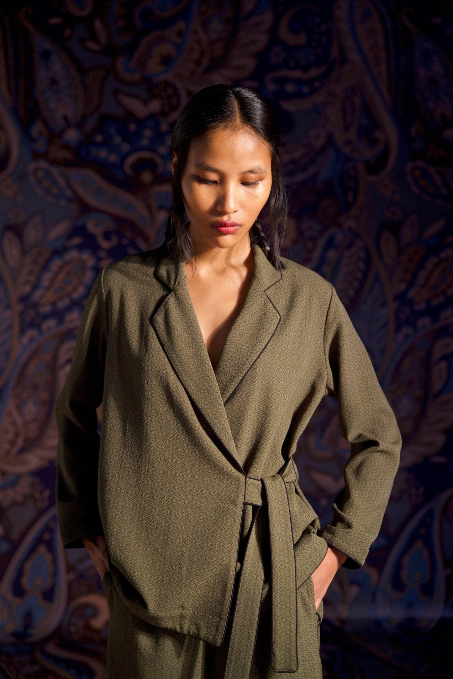 OLIVE GREEN SIDE TIE TOP - dash and dot