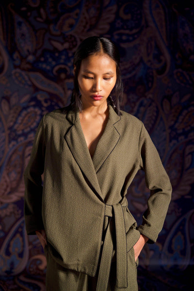 OLIVE GREEN SIDE TIE TOP - dash and dot