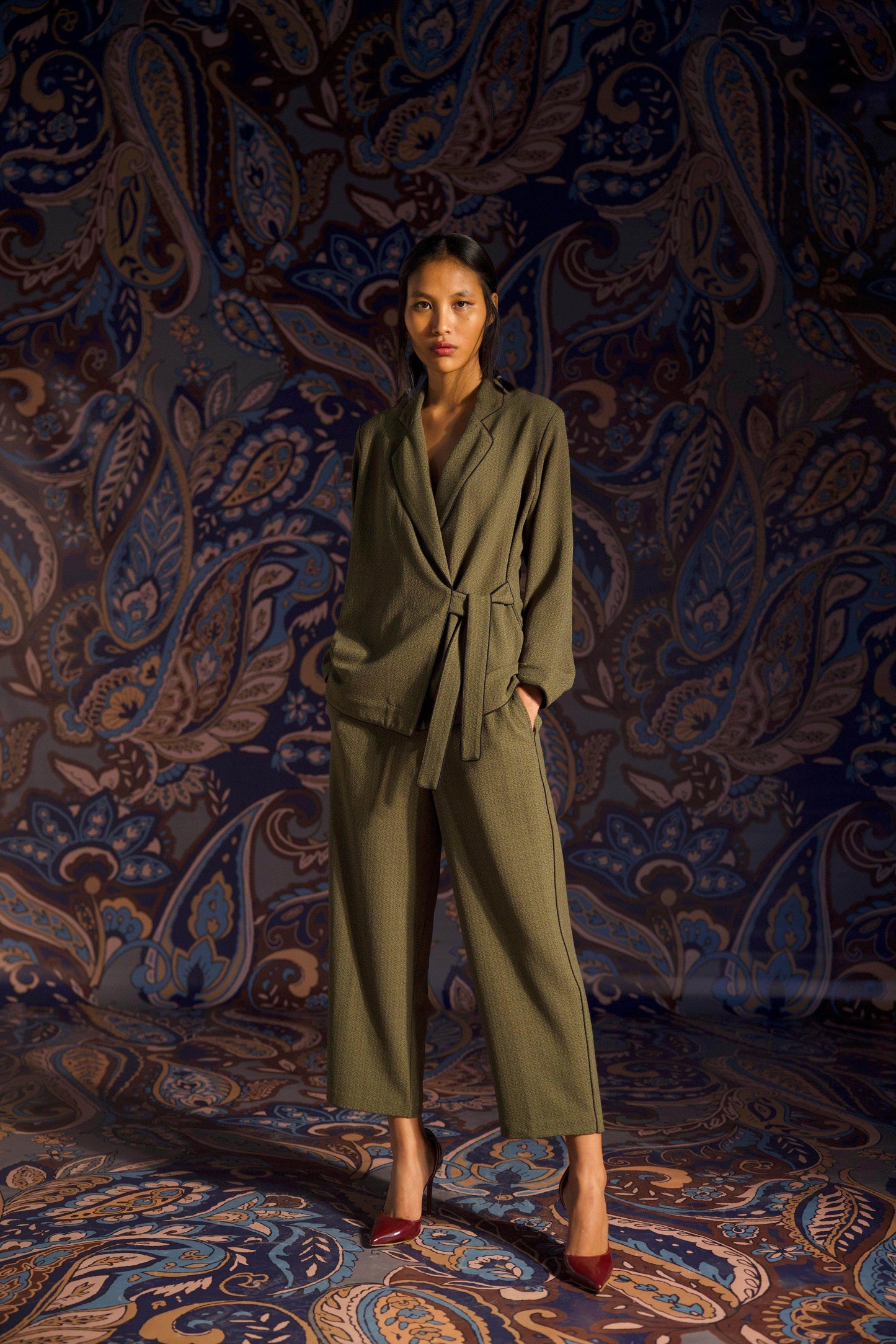 OLIVE GREEN SIDE TIE TOP - dash and dot