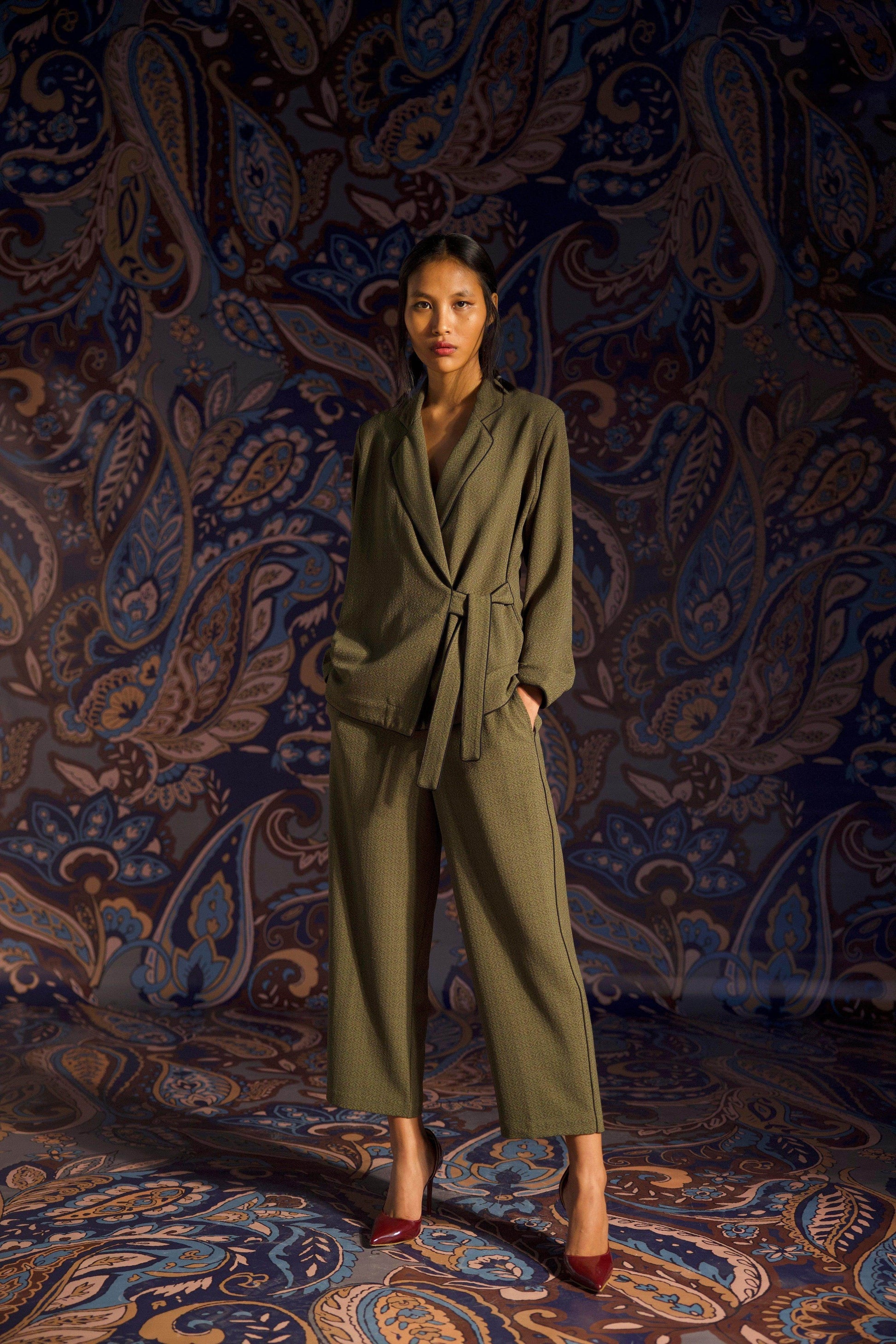 OLIVE GREEN SIDE TIE TOP - dash and dot