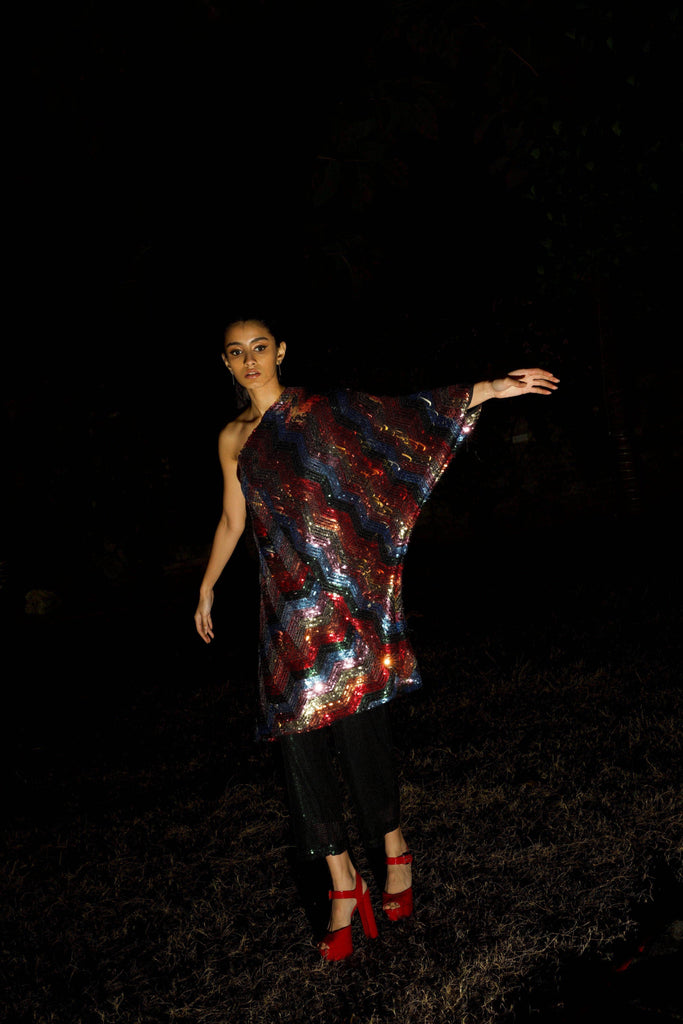 ONE SHOULDER SEQUIN DRESS - dash and dot dash and dot