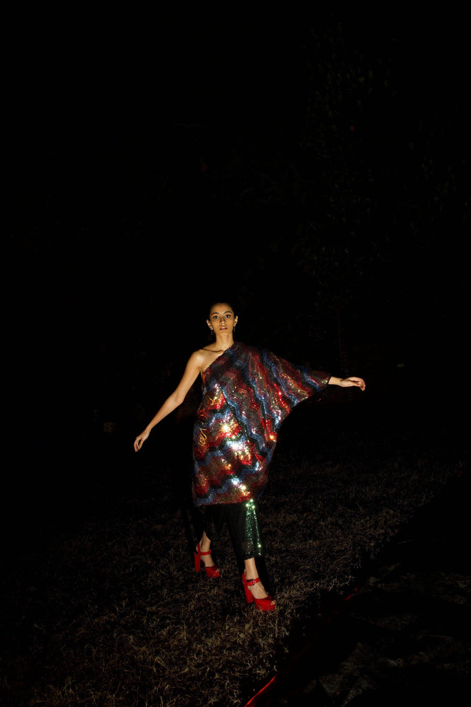 ONE SHOULDER SEQUIN DRESS - dash and dot dash and dot
