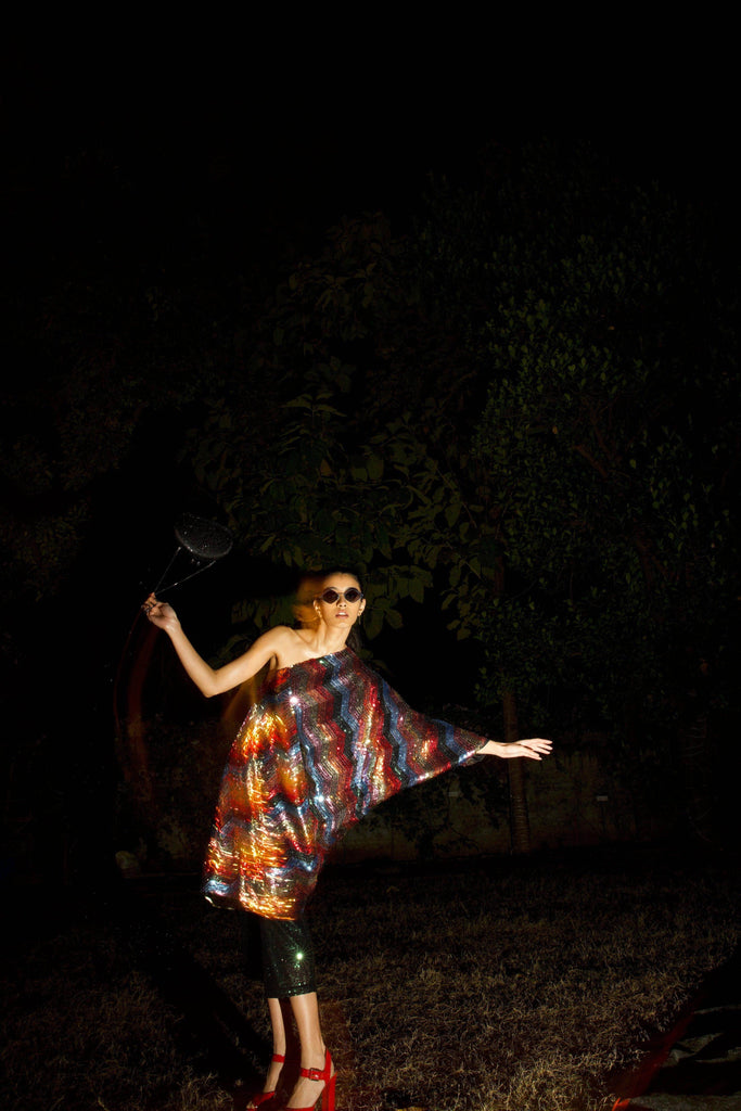 ONE SHOULDER SEQUIN DRESS - dash and dot dash and dot
