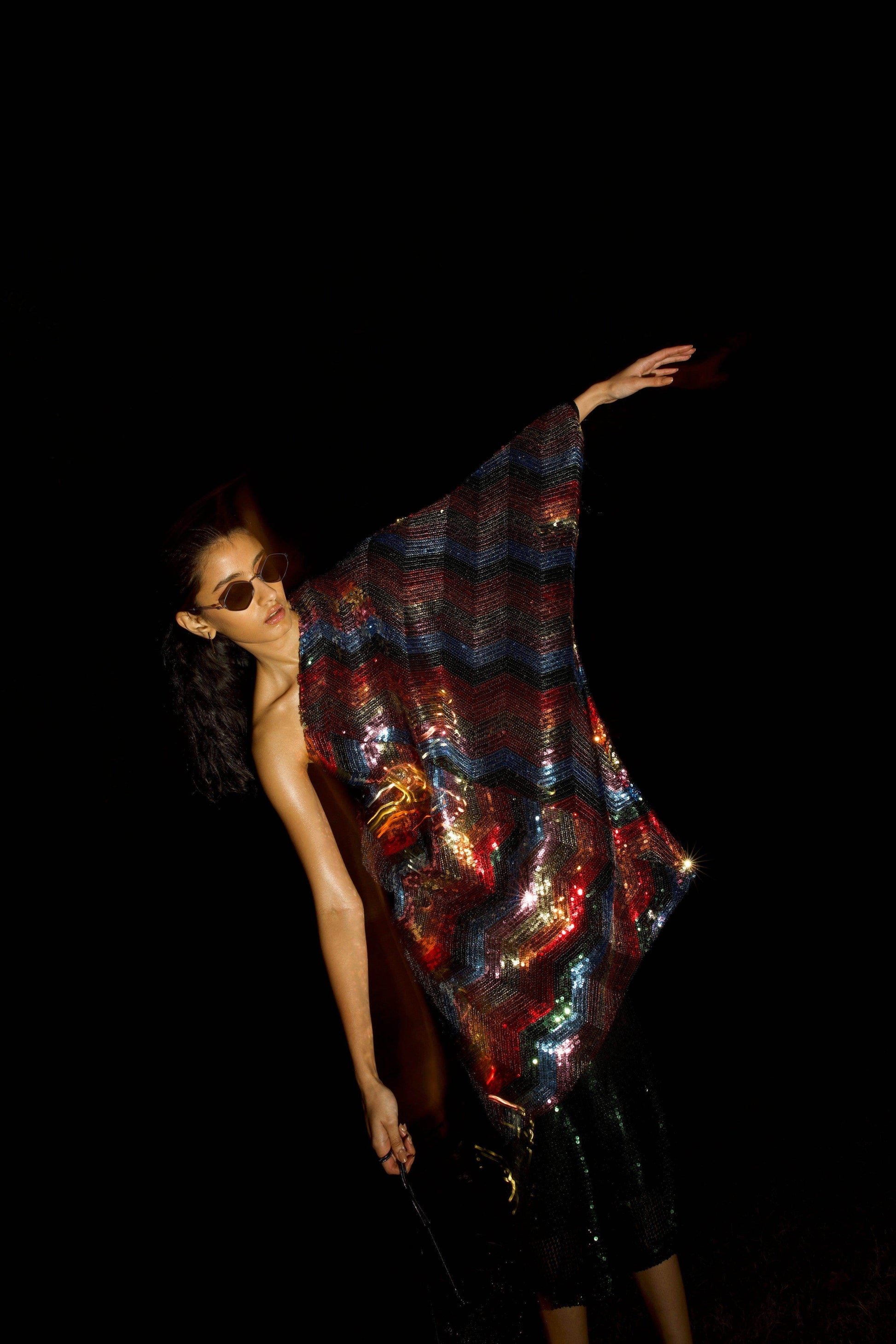 ONE SHOULDER SEQUIN DRESS - dash and dot