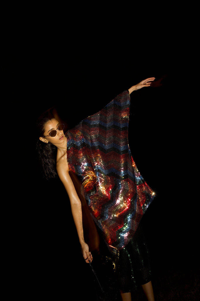 ONE SHOULDER SEQUIN DRESS - dash and dot dash and dot