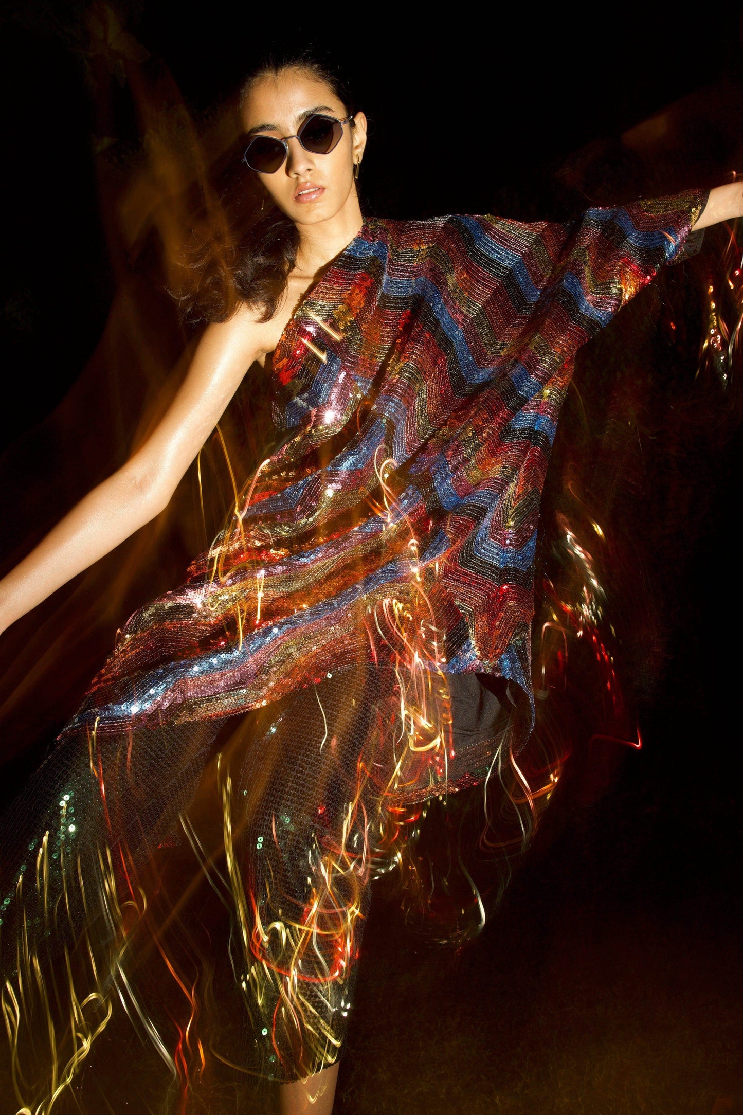ONE SHOULDER SEQUIN DRESS - dash and dot